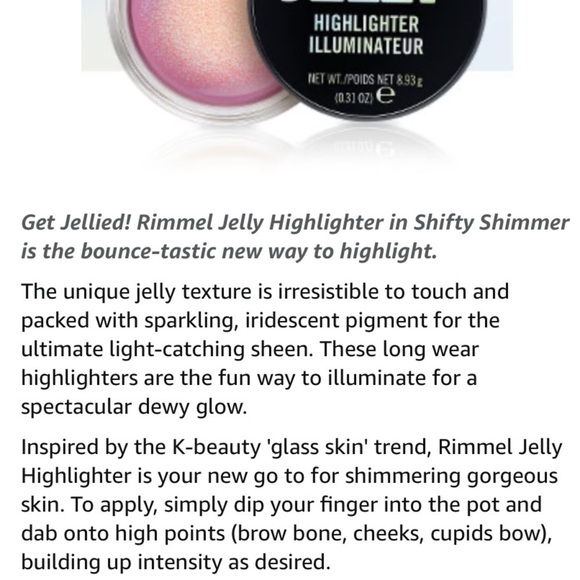 Rimmel jelly highlighter NEW lot of 2 full size pink shifty shimmer illuminator - Picture 7 of 9